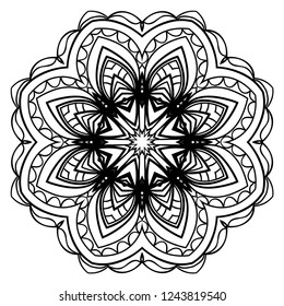 Ornamental round lace. Sacred oriental mandala. color floral ornament. Modern Decorative vector illustration for time restless.