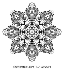 Ornamental round lace. Sacred oriental mandala. color floral ornament. Modern Decorative vector illustration for time restless.