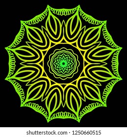 Ornamental round lace. Sacred oriental mandala. color floral ornament. Modern Decorative vector illustraation.