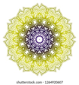 Ornamental round lace. Sacred oriental mandala. color floral ornament. Modern Decorative vector illustraation.