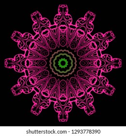 Ornamental round lace. Sacred oriental mandala. color floral ornament. Modern Decorative vector illustraation.
