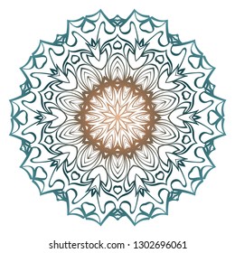 Ornamental Round Lace. Sacred Oriental Mandala. Color Floral Ornament. Modern Decorative Vector Illustration. Pastel color.