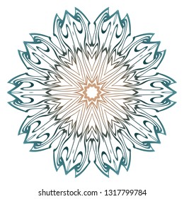 Ornamental Round Lace. Sacred Oriental Mandala. Color Floral Ornament. Modern Decorative Vector Illustration. Pastel color.