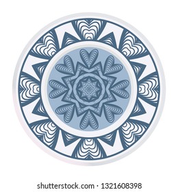 Ornamental Round Lace. Sacred Oriental Mandala. Color Floral Ornament. Modern Decorative Vector Illustration.