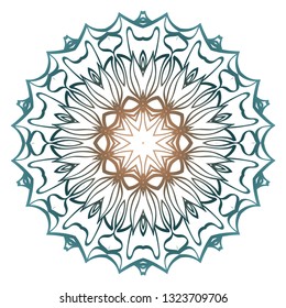 Ornamental Round Lace. Sacred Oriental Mandala. Color Floral Ornament. Modern Decorative Vector Illustration. Pastel color.