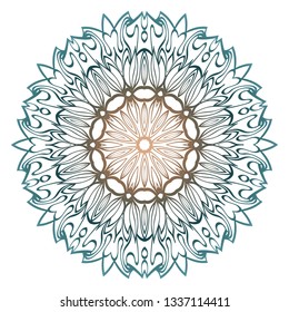 Ornamental Round Lace. Sacred Oriental Mandala. Color Floral Ornament. Modern Decorative Vector Illustration. Pastel color.