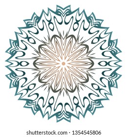 Ornamental Round Lace. Sacred Oriental Mandala. Color Floral Ornament. Modern Decorative Vector Illustration. Pastel color.