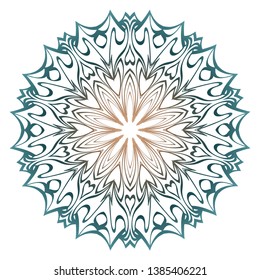 Ornamental Round Lace. Sacred Oriental Mandala. Color Floral Ornament. Modern Decorative Vector Illustration. Pastel color.