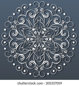 Ornamental round lace. Vector illustration