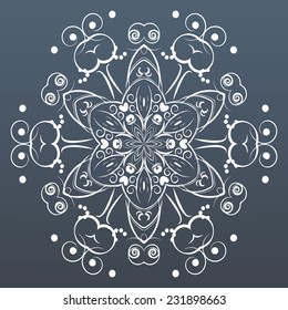 Ornamental round lace. Vector illustration for design