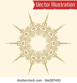 Ornamental round lace. Vector Illustration.