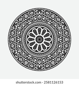 Ornamental round mandala pattern vector