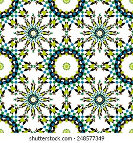 Ornamental round morocco seamless pattern. Orient traditional ornament. Oriental motif. Flat. Moroccan tile.