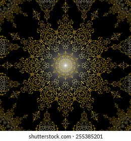 Ornamental round morocco seamless pattern. Orient traditional ornament. Oriental motif. Gradient RGB