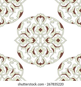 Ornamental round morocco seamless pattern. Orient traditional ornament. Oriental motif. 