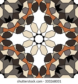 Ornamental round morocco seamless pattern. Orient traditional ornament. Oriental motif. Flat. Moroccan tile