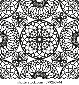 Ornamental round morocco seamless pattern. Orient traditional ornament,  motif. Flat. Moroccan tile.
