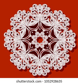 Ornamental round organic pattern, circle background with many details, can be used for wallpaper, pattern fills, background,surface textures. Asia, India, Islam, Stickers.