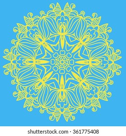 Ornamental round organic pattern, circle background with many details, can be used for wallpaper, pattern fills, background,surface textures, round ornamental natural doily pattern, mandala.