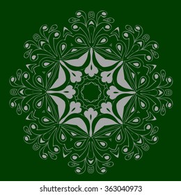 Ornamental round organic pattern, circle background with many details, can be used for wallpaper, pattern fills, background,surface textures,  round ornamental natural doily pattern, mandala.