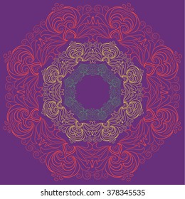 Ornamental round organic pattern, circle colorful  background with many details, can be used for wallpaper, pattern fills, background,surface textures, round ornamental natural doily pattern, mandala.