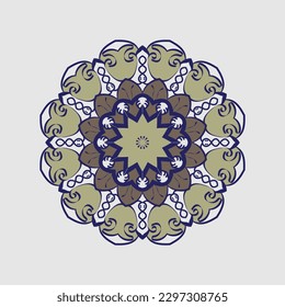 ornamental round ornament design vector