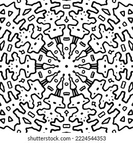 ornamental round ornament doodle vector background black and white