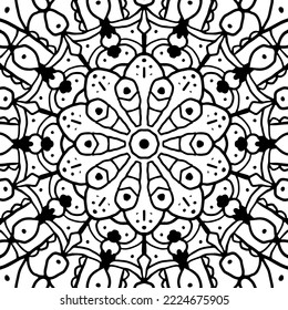 ornamental round ornament doodle vector background black and white