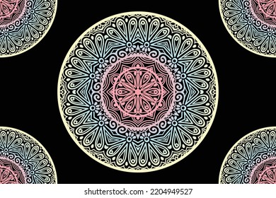 Ornamental round ornament. Lace pattern. Mandala Background Design.