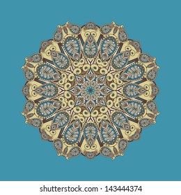 Ornamental round paisley, vector background.
