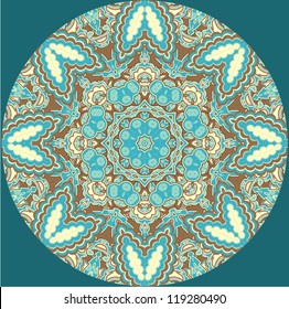 Ornamental round Paisley. Vector illustration.