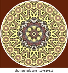 Ornamental round Paisley. Vector illustration.