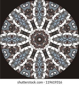 Ornamental round Paisley. Vector illustration.