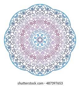 Ornamental round pattern for Anti-stress therapy. The unusual shape of the flower. East snowflake. Can be used for tattoo or print on t-shirts, design and wedding cards.