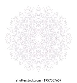 Ornamental round pattern. Card template design. Vector illustration.