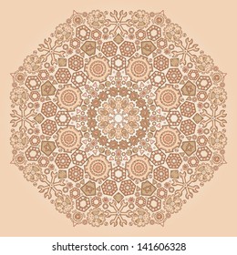 Ornamental round  pattern  consists of many mechanical parts.