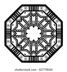 Ornamental round pattern. Ethnic mandala. Vector art