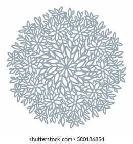 Ornamental round pattern with floral elements for smart modern coloring book for adult, shirt design, tattoo or laser cutting.