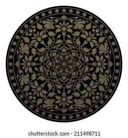 Ornamental round pattern in indian style. Vector illustration