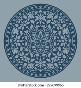 Ornamental round pattern in indian style. Vector illustration