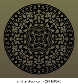 Ornamental round pattern in indian style. Vector illustration