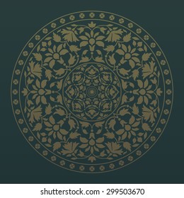Ornamental round pattern in indian style. Vector illustration
