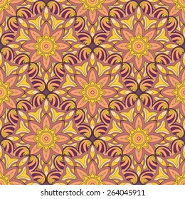 Ornamental round pattern is like mandala, vector Illustration card.
