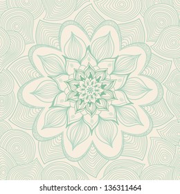 Ornamental round pattern with many details.