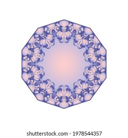 Ornamental round pattern on white background. Element for design. Vector illustration.