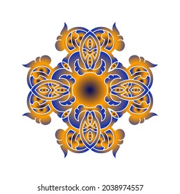 Ornamental round pattern on white background. Element for design. Vector illustration.