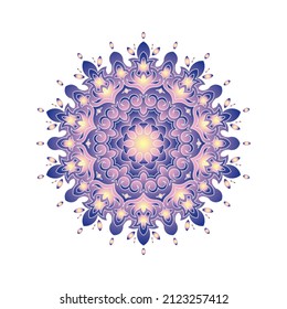 Patrón redondo ornamental sobre fondo blanco. Diseño de plantilla de tarjeta. Ilustración vectorial.