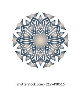 Patrón redondo ornamental sobre fondo blanco. Diseño de plantilla de tarjeta. Ilustración vectorial.