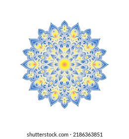 Ornamental round pattern on white background. Card template design. Vector illustration.
