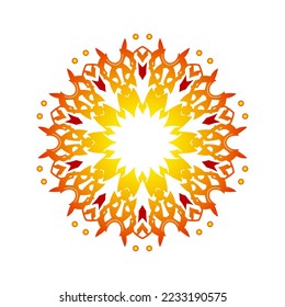Patrón redondo ornamental sobre fondo blanco. Diseño de plantilla de tarjeta. Ilustración vectorial.